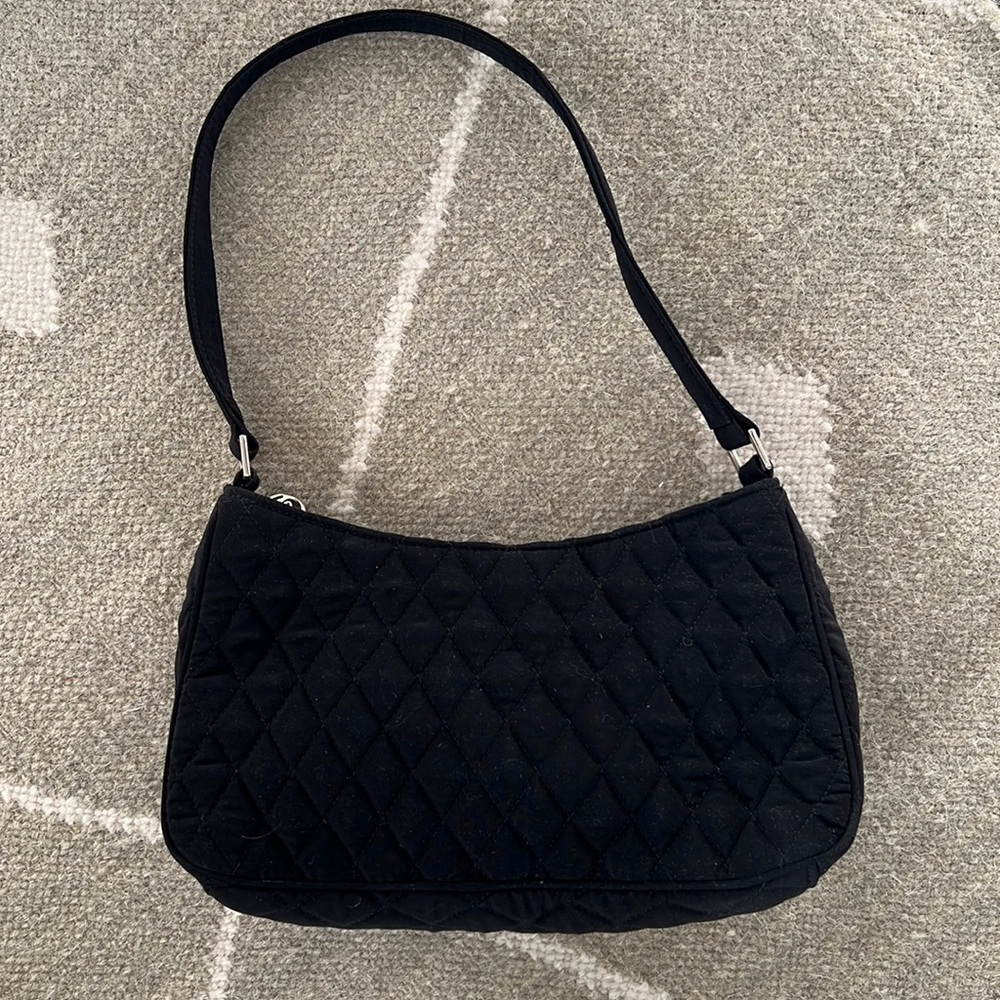 Black quilted nylon Vera Bradley shoulder bag